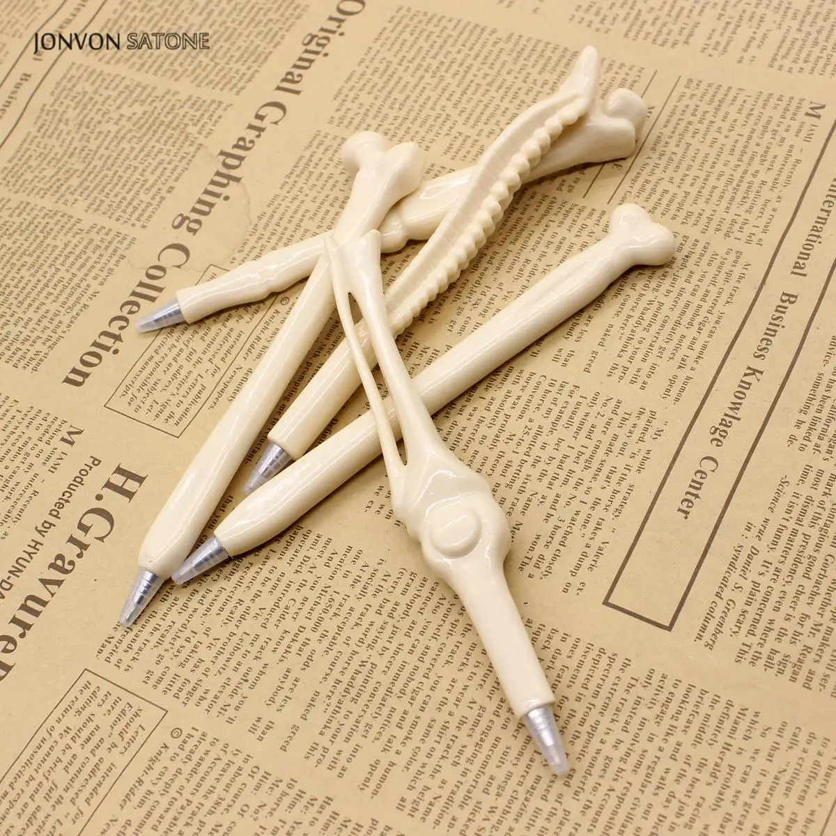 Jonvon Satone 100 Pcs 도매 뼈 펜 공 펜 괴물 장난감 볼펜 편지지 학교 용품 사무 용품 Stylo