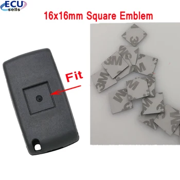 

5PCS/lot 16X16mm Car Key Shell Square Emblem Symbol Sticker Logo For Peugeot for Citroen