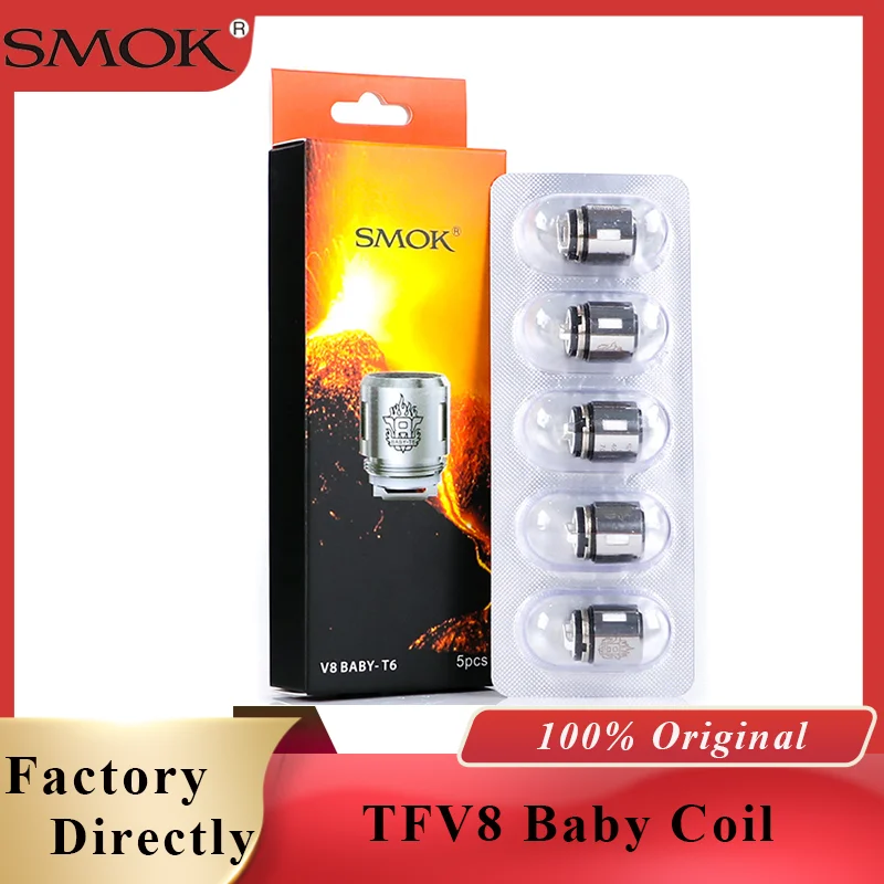 Tanie Oryginalny Smok TFV8 dla dzieci głowica cewki V8 dla dzieci T8 T6 X4 Q2 Q4 M2 rdzeń dla TFV8 duży pojemnik dla niemowląt V12 Baby prince akcesoria vape