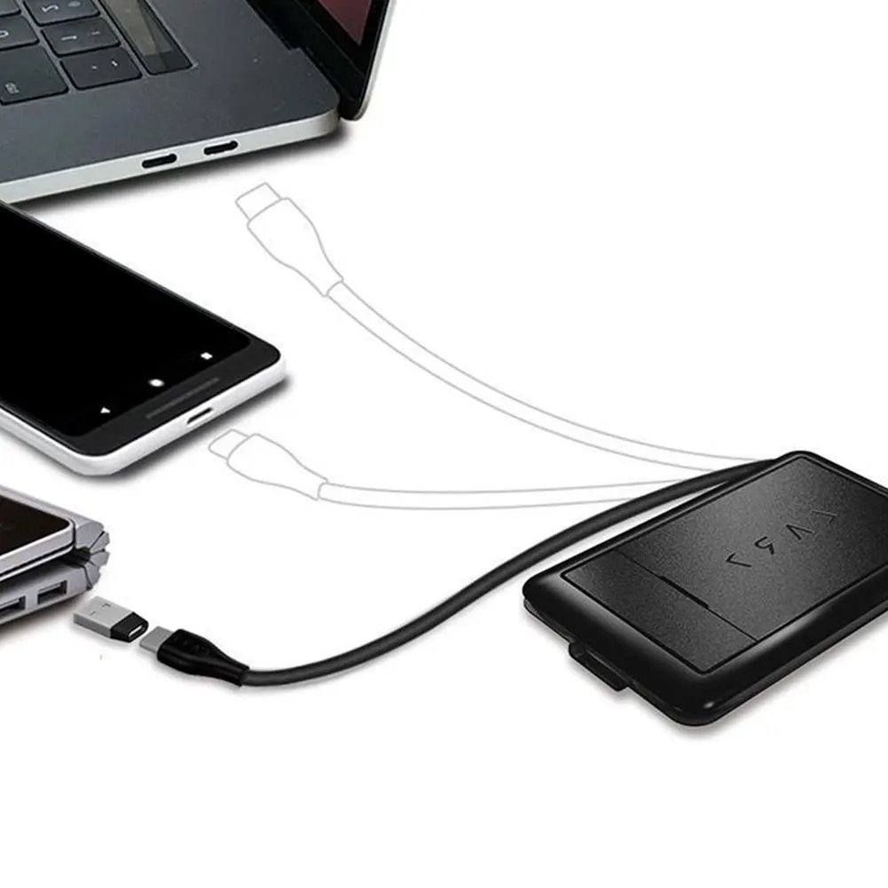 With Conversion Head Multifunctional Portable Travel Memory Reader Urban Survival Card Cable Storage Tool Wireless Charger Slot