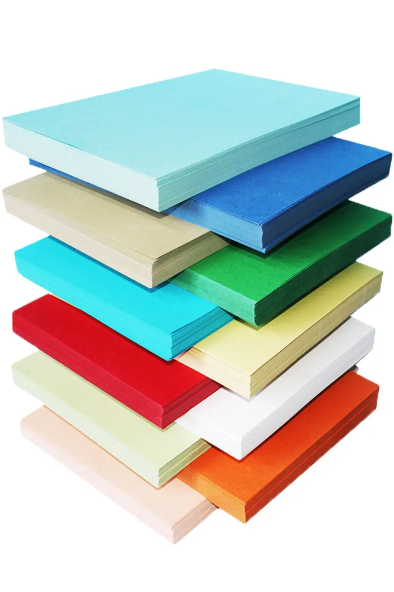 5 sheets of coloured leather A4 size 230g coloured cardboard/cover paper for printing or writing decoration