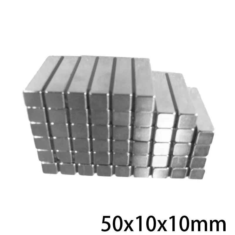 1/2/5/10/15/20PCS 50x10x10 Strong Magnet sheet 50mm*10mm Permanent Neodymium 50x10x10mm Strip Block Magnets 50*10*10 | Обустройство