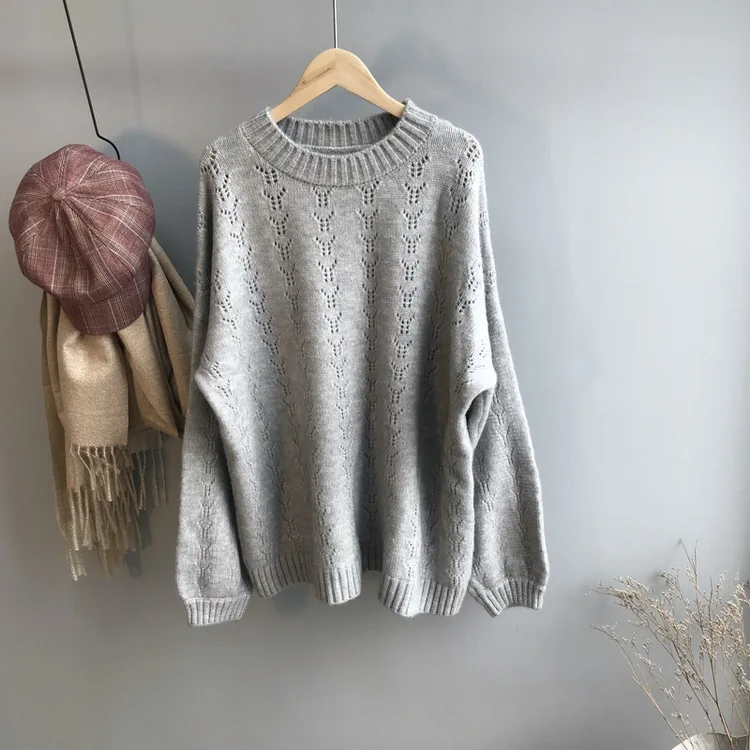 grey SuperAen/Новинка года; осенние пуловеры в Корейском стиле; свитера для женщин; повседневные однотонные женские свитера с длинными рукавами; вязаные топы - Цвет: grey