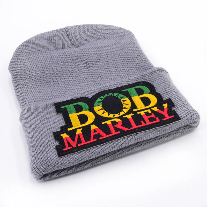 Последняя модель Bob Marley логотип шерстяные шапочки 6 цветов вязаные мужские зимние шапки для мужчин женские шапочки Теплые Мешковатые шапки для уличных видов спорта