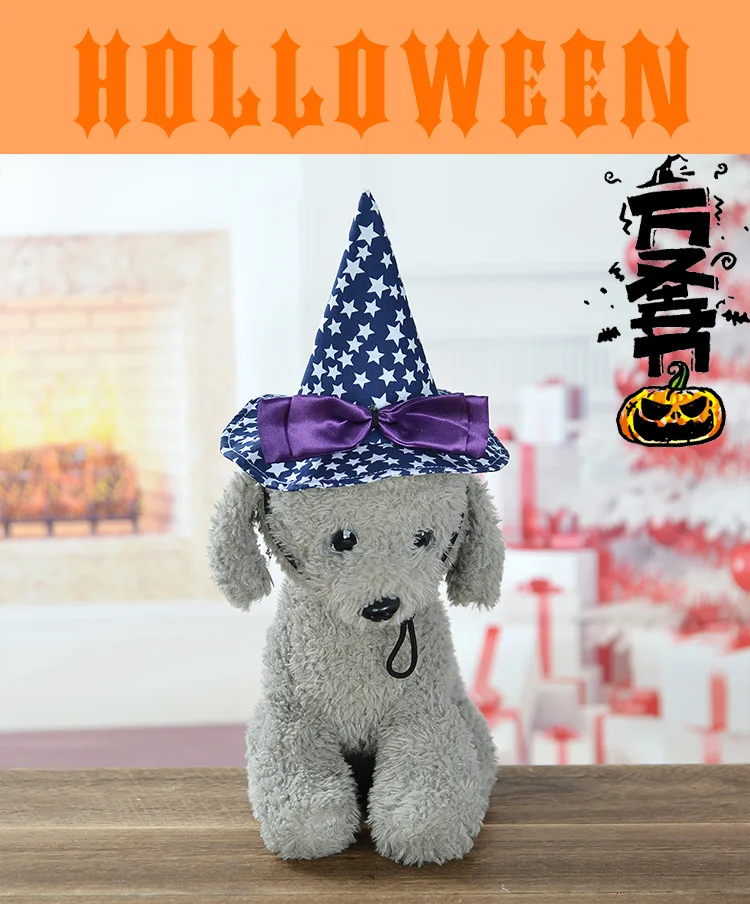 Pet Supplies Pet Decorations Halloween Holiday Ball Decoration Star Hat Wizard Front Point Cap Manufacturers