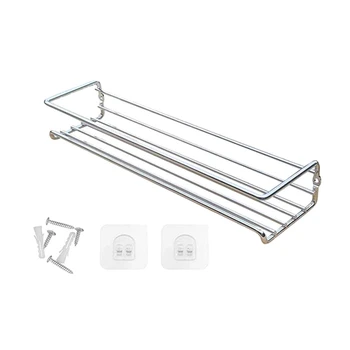 

Space Saving Spice Racks Chrome Spice Holder for Wall Mounting Spice Rack Organizer for Cabinet, Metal Spice Racks A