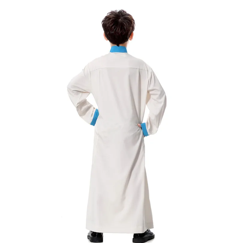 Kurta/Исламская Арабская одежда; детская одежда; abaya thebe; свободный кафтан; арабский детский длинный кафтан; Исламский детский халат с круглым воротником; одежда