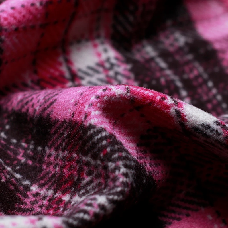 wool soft rose powder plaid yarn woven fabric spring and autumn coat jacket clothing custom fabric new fashion cloth