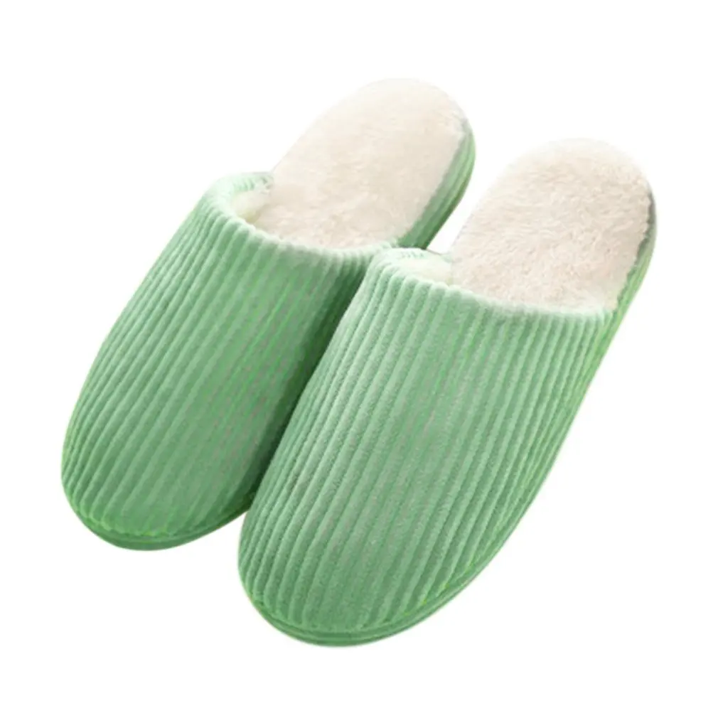 

2018 Soft Winter Warm Slippers For Women Home Indoor Cotton Plush Women Anti-Slip Fur Slippers Comfortable Shoes For Couple