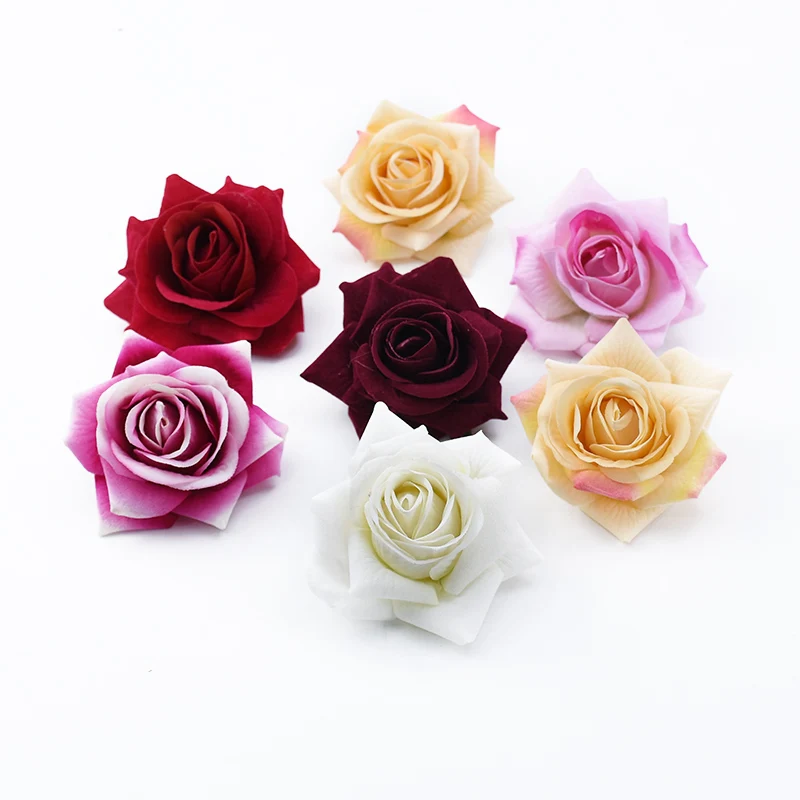 Upscale Red Roses 8CM Wedding Decorative Flowers Wall Gift Scrapbooking Home Room Diy Decor Garland Artificial Flowers Wholesale
