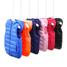Veste en duvet de coton pour enfants de 4 à 18 ans, manteau fin à capuche de couleur unie, avec fermeture éclair, collection automne hiver 2021 