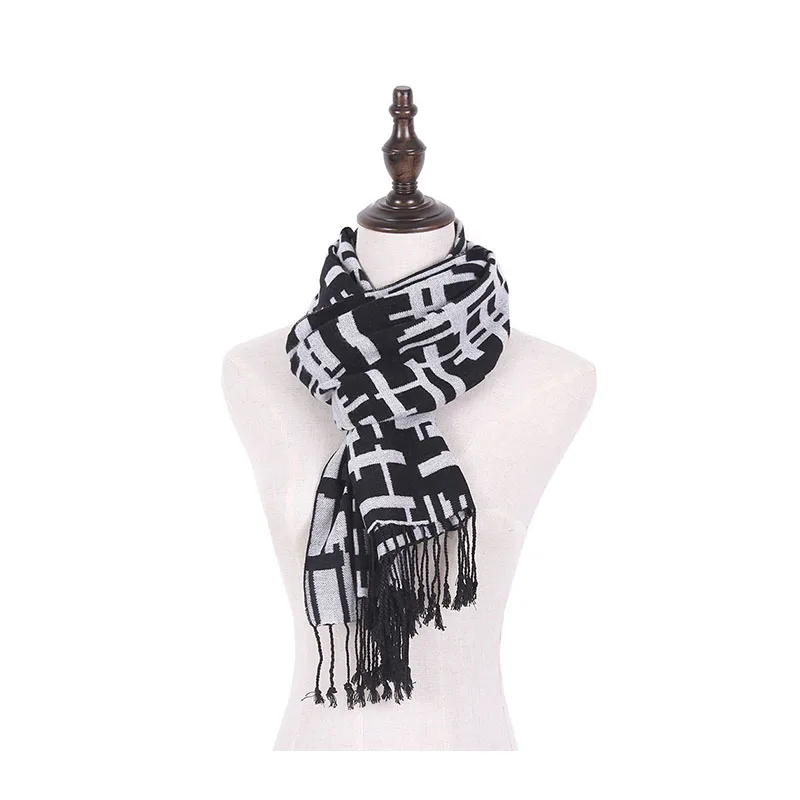 

wool rayon scarf men luxury brand reversible scarves tassel male pashmina scarfs stole shawls bufandas cotton hijab