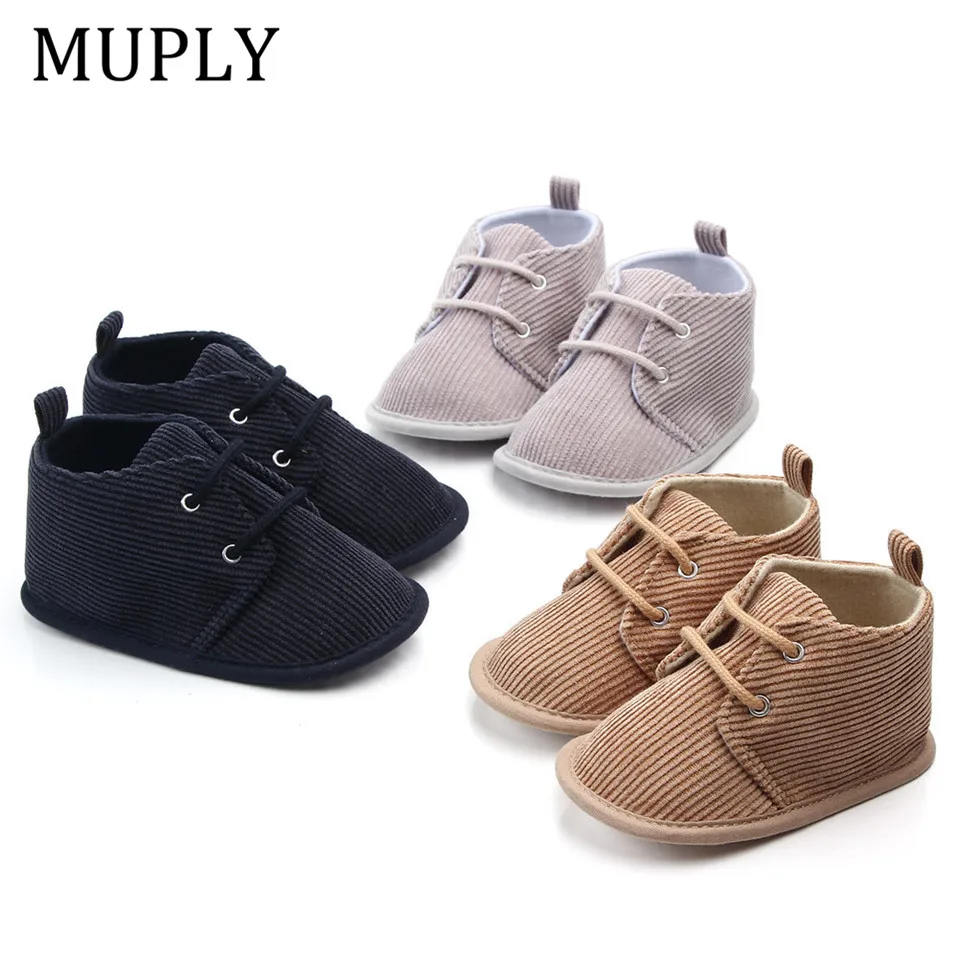 Bébé chaussures garçon nouveau-né infantile enfant en bas âge décontracté Comfor coton semelle anti-dérapant en cuir PU premiers marcheurs ramper berceau mocassins chaussures