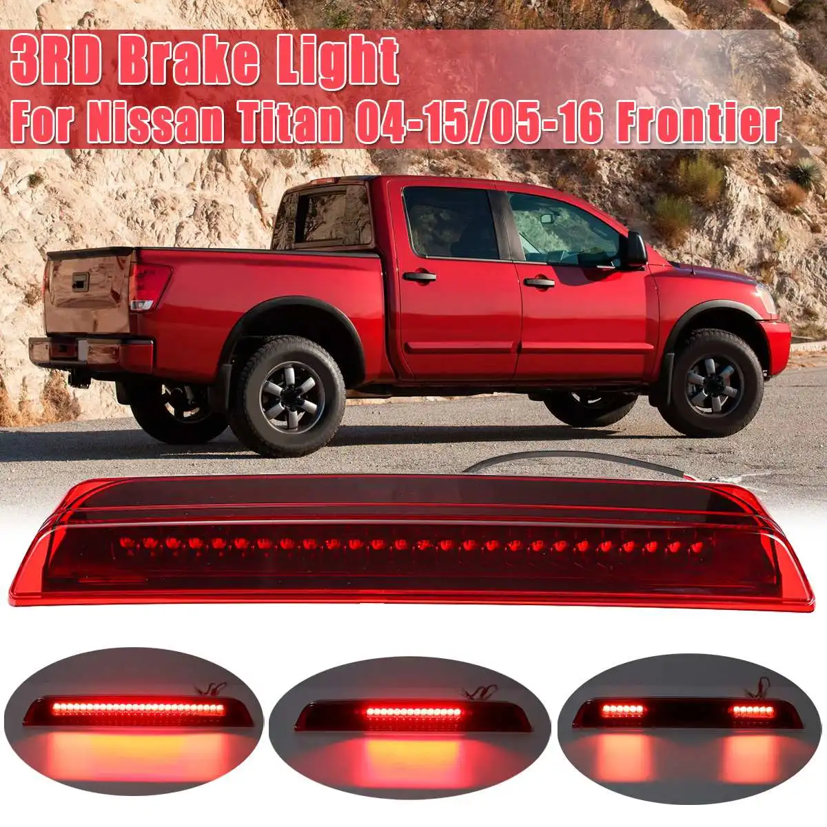 

Red Lens LED Third 3RD Brake Light Cargo Lamp Bar Third Brake Stop Lamp Tail Light For Nissan 2004-2015/Frontier 2005-2016