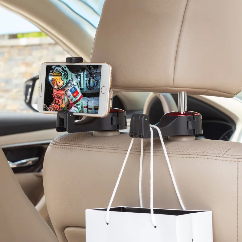 

Mobile Stand Car Phone Holder Adjustable Car Headrest Hooks Lock Type Fastener Bracket Hanger Clips Auto Decor Handbag Houseware