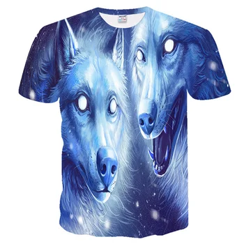 

Summer T shirt 3D Wolf Men Tee Top Hip Hop Funny Tracksuits Summer 3D Tee Shirt Animal Male Clothes Casual Wolf 3D Print Tshirt