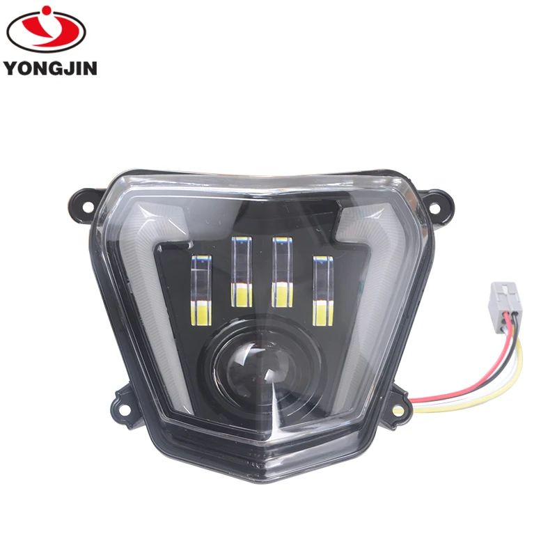

moto LED Headlight High/Low Beam with Angel Eyes DRL Assembly Kit and Replacement Headlight For KTM duke 690 after 2011