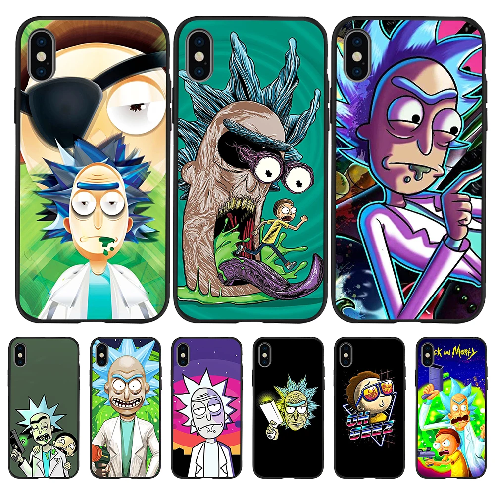 

Rick Morty cartoon For iPhone X XR XS 11 Pro Max 5 5S SE 6 6S 7 8 Plus Oneplus 5T Pro 6T phone Case Cover Coque Etui funda anime