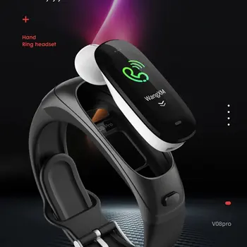 

V08Pro Smart Calling Bracelet Headset 2-in-1 Bracelet Band With Measuring Pressure Pulse Meter Sport Activity Tracker Watch