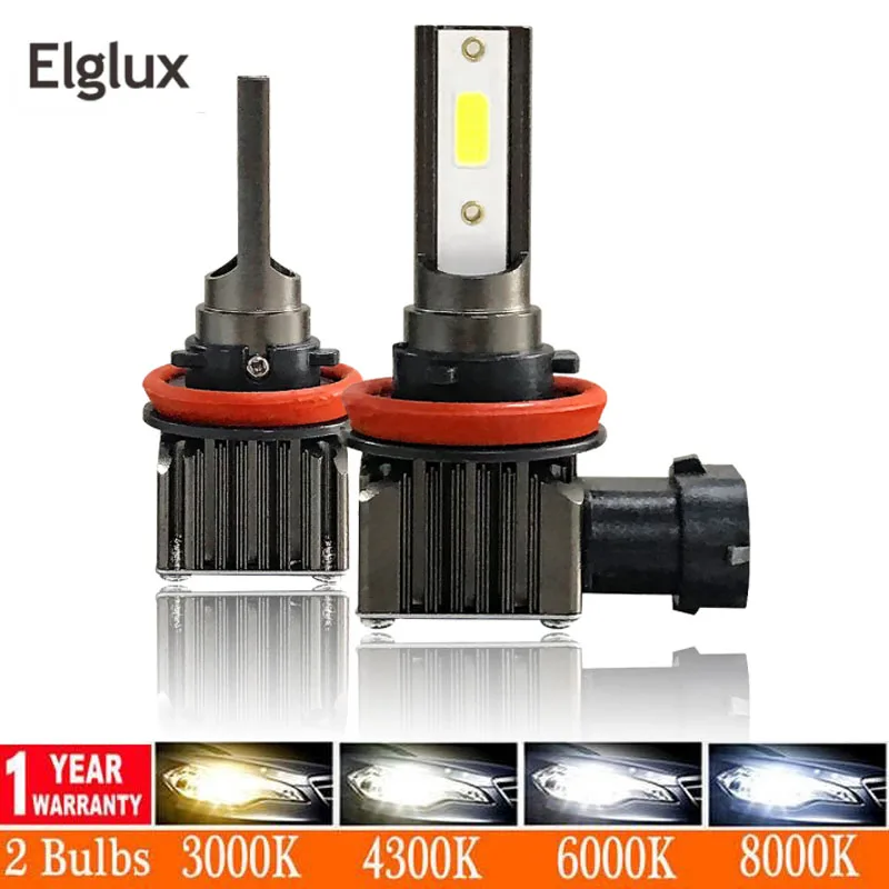 Elglux LED Мини Canbus автомобисветильник фары H1 лампа H11 лампы H7 H8 H4 9005 HB3 9006 HB4 6000k