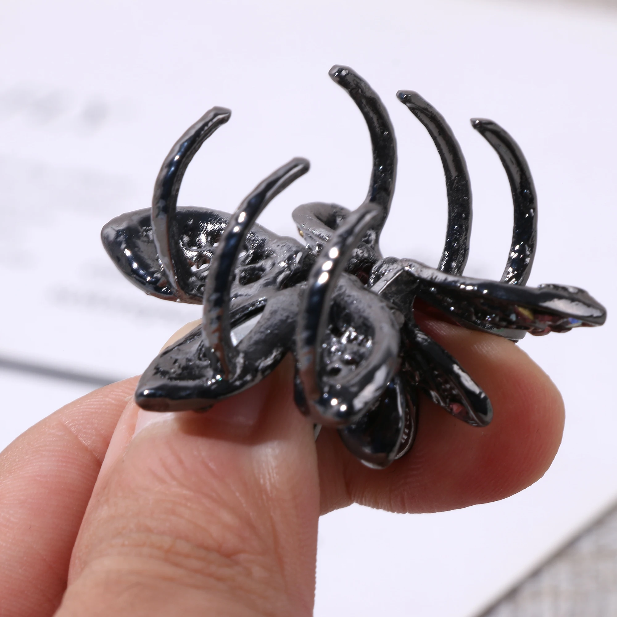 12 PCS Metallo Cristallo Fiore Farfalla Mini Artigli Per Capelli Piccolo