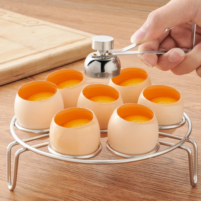 Kitchen Gadgets Egg Shell Opener Cutter Stainless Steel Egg Poaching Cups Separator Filter Egg Cooking Tools Kitchen Accessories