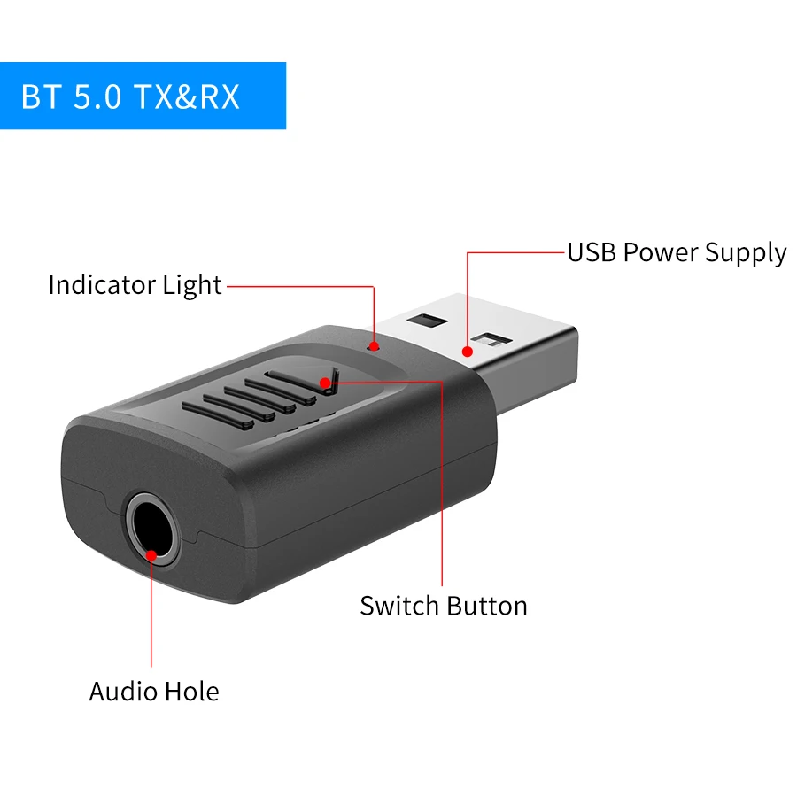 USB Bluetooth автомобильный аудиоприемник 5 0 передатчик 3 в 1 Mini мм Jack AUX RCA стерео