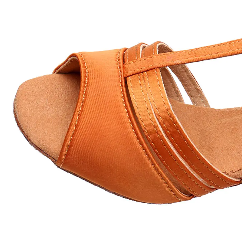 Children Girls Salsa Dance Shoes Kids Latin Tango Dance Shoes Low Heels 3.5cm Soft Sole Women Ballroom Dancing Shoes Sandals 5