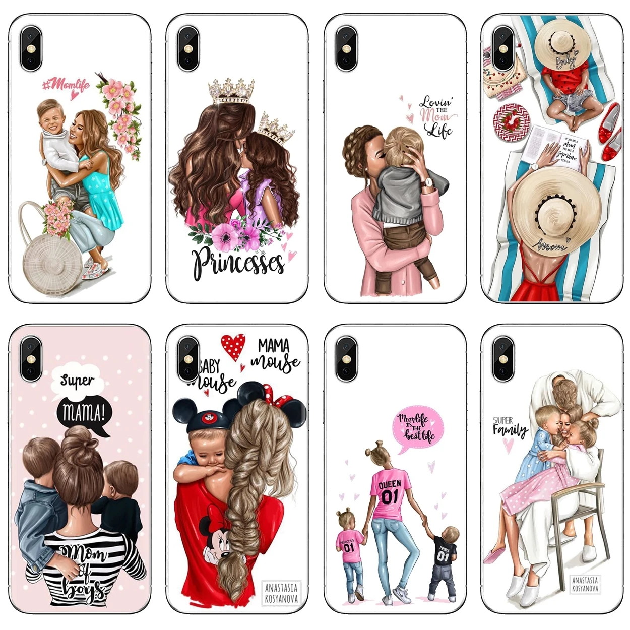 Мягкий чехол для телефона Huawei Y6 Y5 2019 Xiaomi Redmi Note 4 5 6 7 8 Pro Mi A1 A2 A3 6X 5X 7A Queen Princess Super MaMa Mom