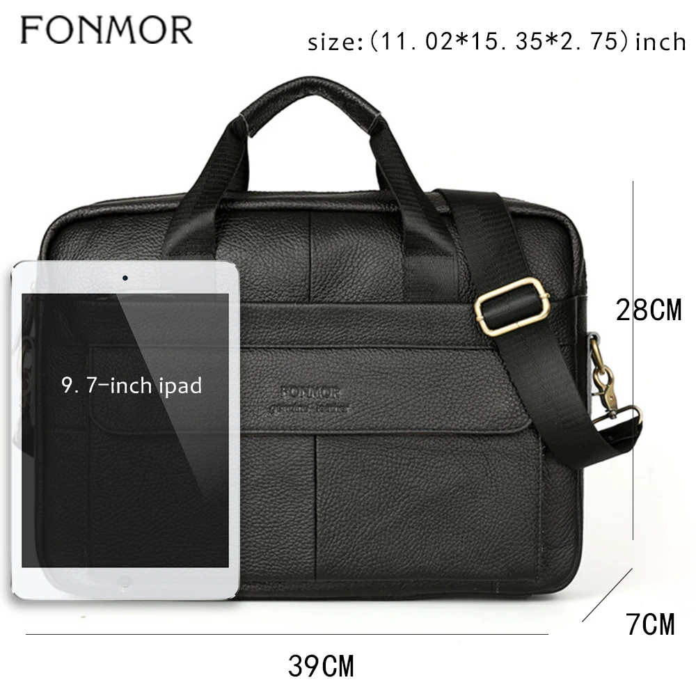 Портфель Fonmor мужской из натуральной кожи сумка мессенджер через плечо для работы