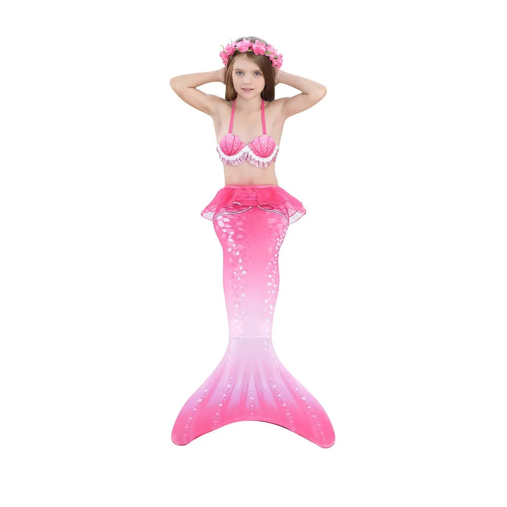 HOT Kids Girls Mermaid Tails with Fin Swimsuit Bikini BathingSuit Dress for Girls With Flipper Monofin For Swimming Costume corpse bride costume