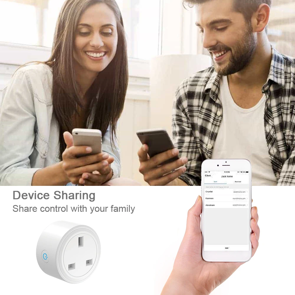 Умная розетка Mini WiFi UK Google с системой iOS Android розетка синхронизации вкл/выкл мониторинг энергии 16А работа