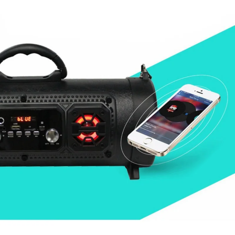Музыкальный динамик для Bluetooth, высокая мощность портативный открытый беспроводной звуковой ящик сабвуфер с мигающий светильник