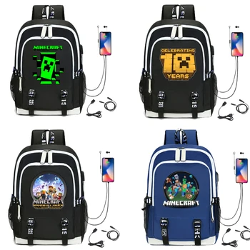 

minecrafting Schoolbag backpack Mining Pixelated game bag School Student Adult Mens Student Book Bag Large Shopping Travel Bag