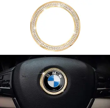 

Compatible Steering Wheel Logo Caps for BMW Accessories Parts Trim Covers Decal Sticker Bling Interior Decorations 3 4 5 Series