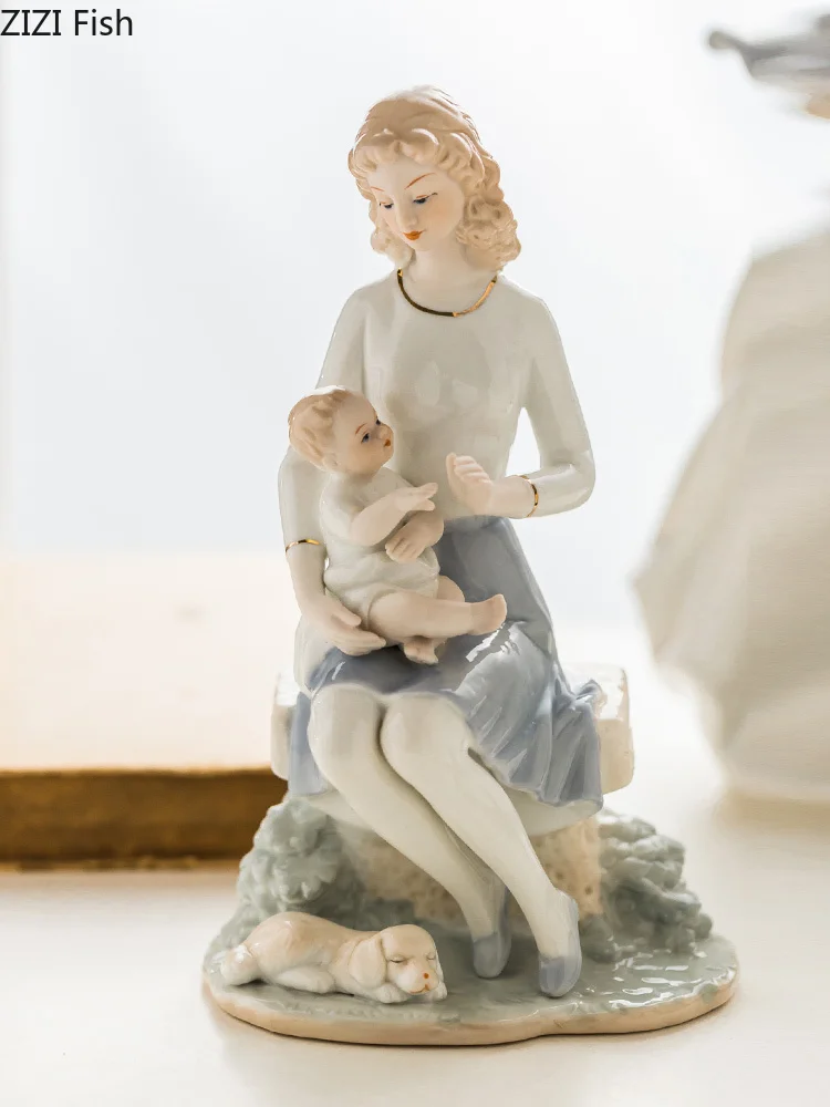 Скандинавская креативная Керамика Скульптура персонажа родитель-ребенок мать и ребенок декоративные украшения подарок на день матери современный
