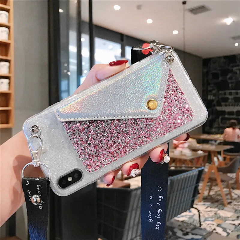 Блестки бумажник чехол для LG G7 G8S Thinq k50 Q60 X4 Plus X Мощность 3 V9 V7 K40 K12 V30 V20 V10 Q8 Q7 Q6 K8 K11 K10 Aristo 2 - Цвет: Silver