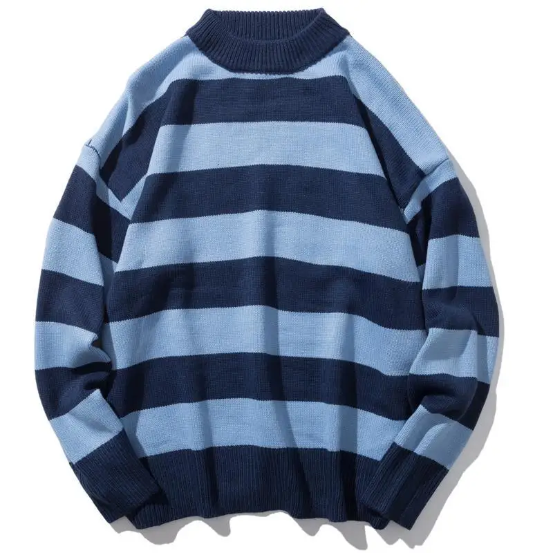 UYUK2019 Autumn And Winter Models Trend Street Loose Casual Wild Stitching Stripes Contrast Color Men's Sweater Men Hombre UYUK2019 Autumn And Winter Models Trend Street Loose Casual Wild Stitching Stripes Contrast Color Men's Sweater Men Hombre
