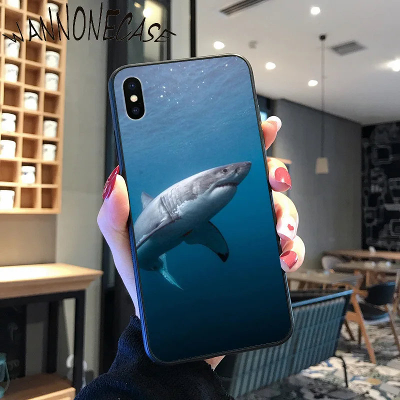 Sengit hiu dan gurita DIY Cetak Gambar Untuk iPhone 8 7 6 6S Plus X XS MAX 5 5S SE XR 11 11pro promax Ponsel