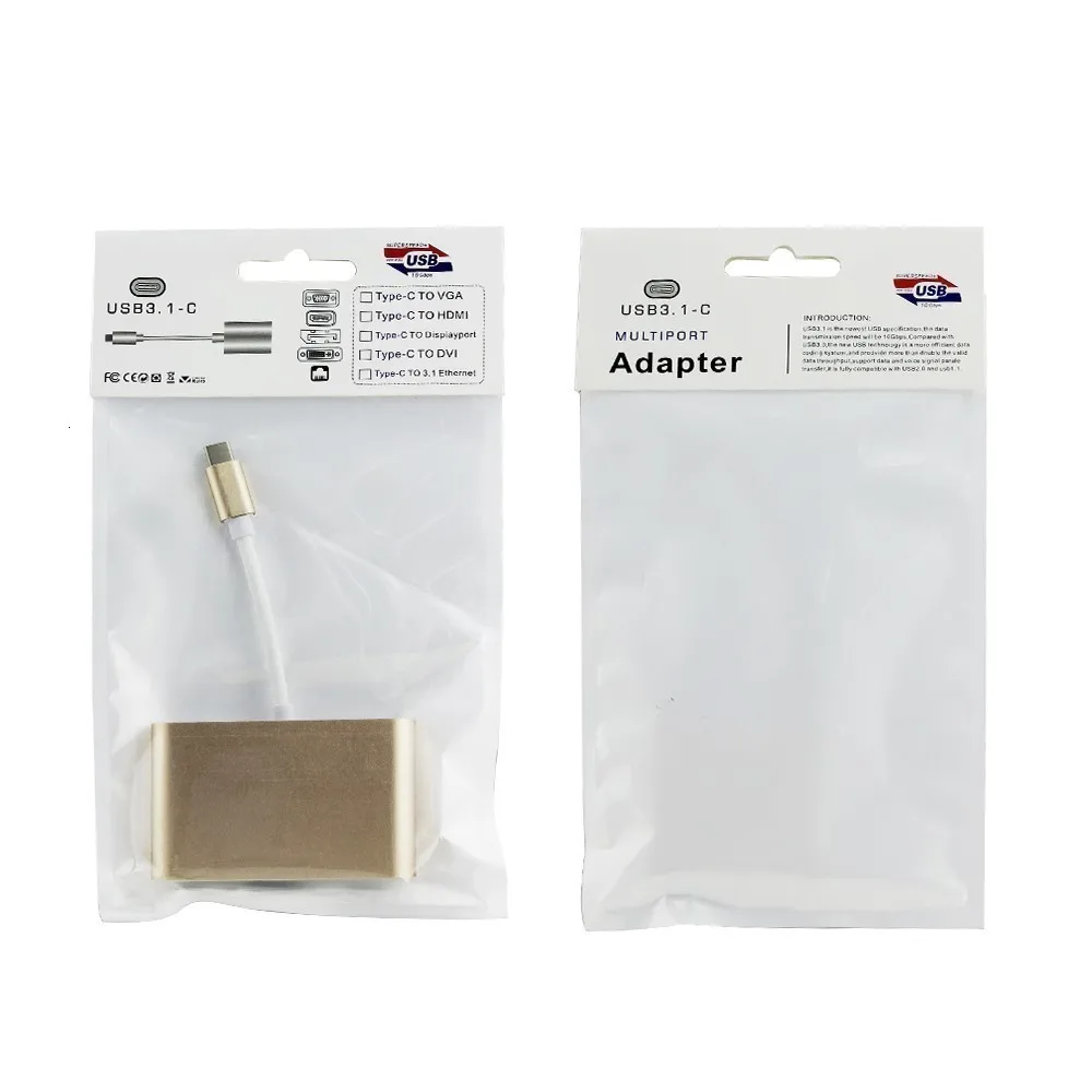 USB C VGA адаптер с type C 3,1 зарядный порт мульти алюминиевый сплав USB 3,0 концентратор разветвитель конвертер для Macbook Аксессуары для ПК