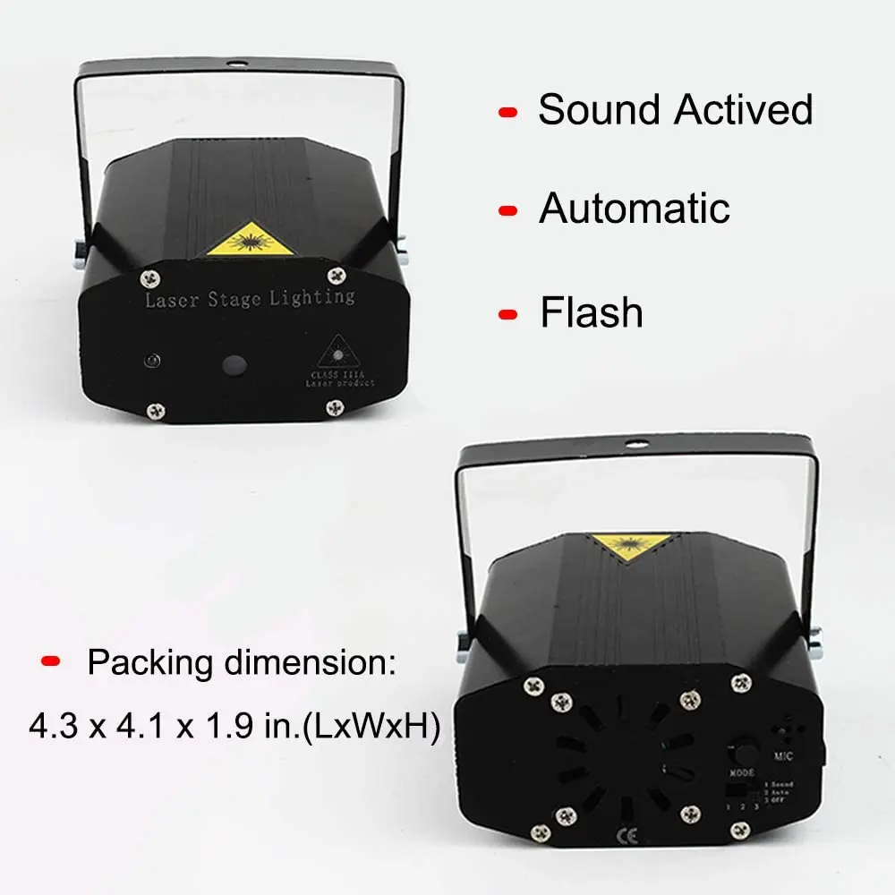 1 PCS 미니 R & G 레이저 전체 별 DJ 댄스 디스코 램프 바 가족 파티 크리스마스 효과 무대 효과 조명 쇼 조명 프로젝터
