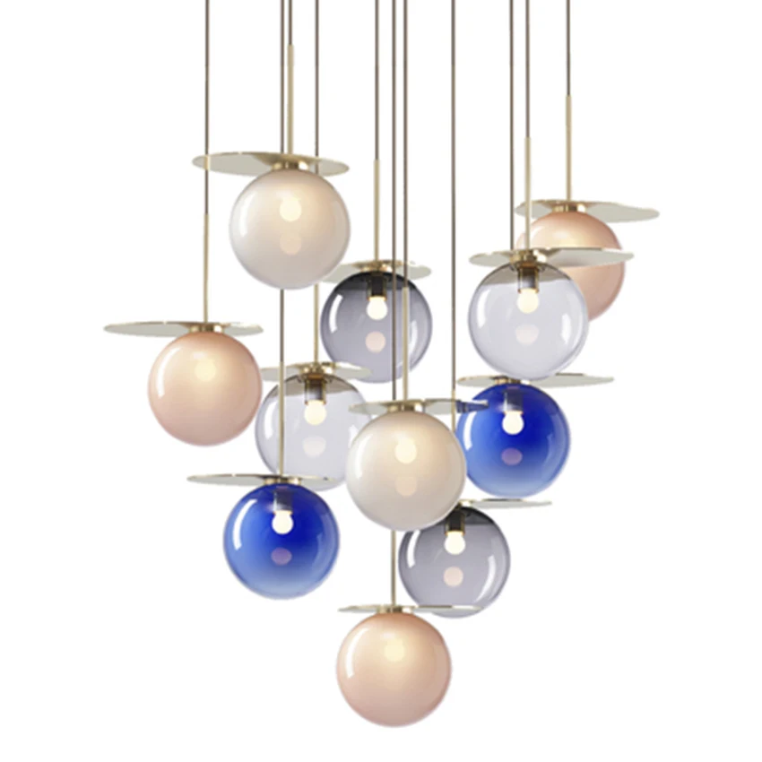 Современный дизайн светодиодный подвесной светильник из цветного стекла s ing