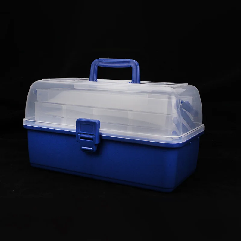 Hand held 4-story functional lures hooks accessories fishing box toolbox road makeup medicine fly tool tackle case storage