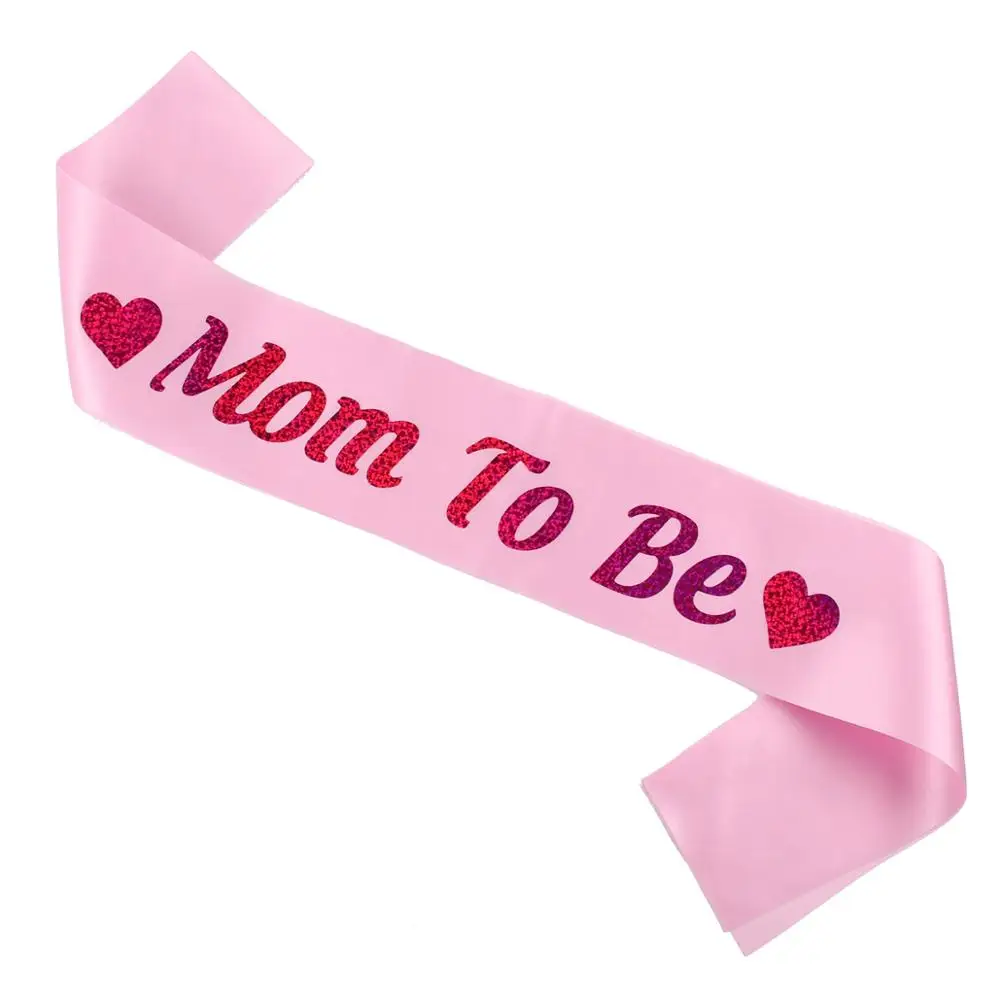 Huiran Mom To Be Shoulder Strap Baby Boy Girl Shower Party Decorations Babyshower Party Supplies Satin Ribbon Party Decoratives