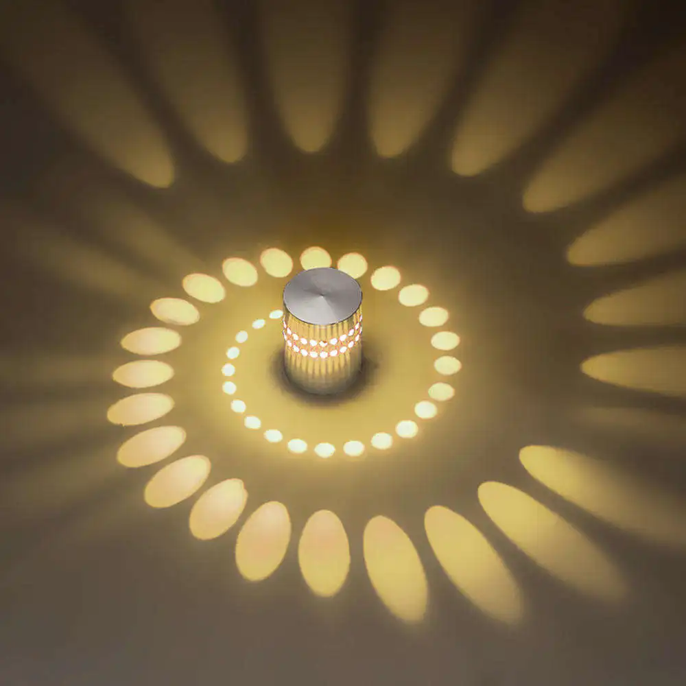 Пульт дистанционного управления RGB потолочные светильники 3W светодиодный яркость Регулируемый спиральный с отверстиями художественное алюминиевое бра Крытый потолочный настенный декоративный светильник