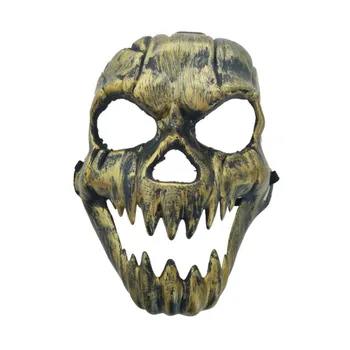 

New Halloween Metal Plastic Skull Mask Gold Silver High Quality Full Face Skull Mask Party Supplies Horror Props*