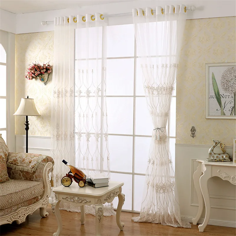 Элегантные Роскошные тканевые шторы с вышивкой в виде веревки для гостиной, благородная вышитая прозрачная Тюлевая вуаль для спальни, X-HM123#30
