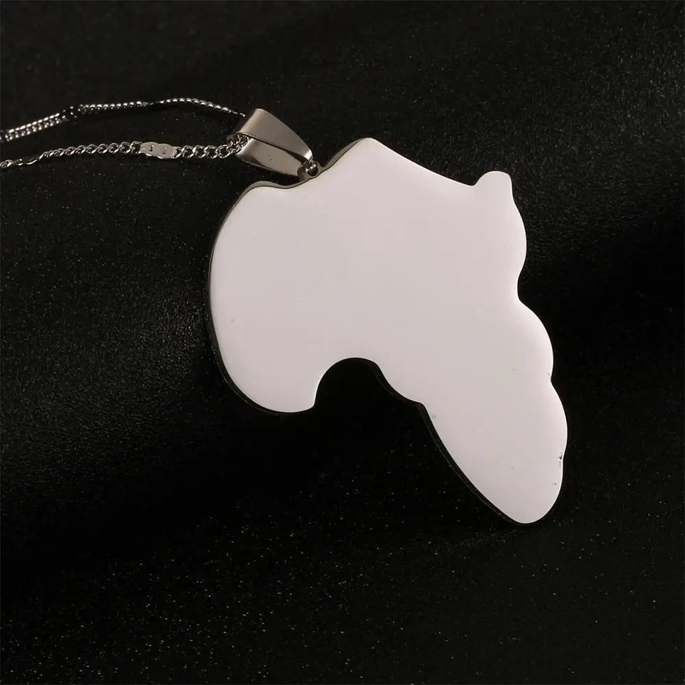 Ожерелье из нержавеющей стали с подвеской в виде Африканской карты Карта Африки