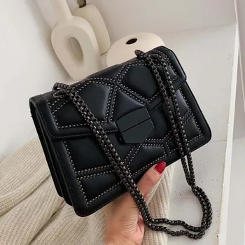 

Female Chain Crossbody Bags For Women 2020 Leather Luxury Handbag Designer Sling Sac A Main Ladies Hand Shoulder Messenger Bag