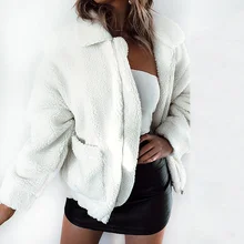 Joineles 9 цветов размера плюс 3xl женские уличные плюшевые пальто осень зима искусственный мех женские пальто с карманами на молнии Длинная одежда с рукавами Топ